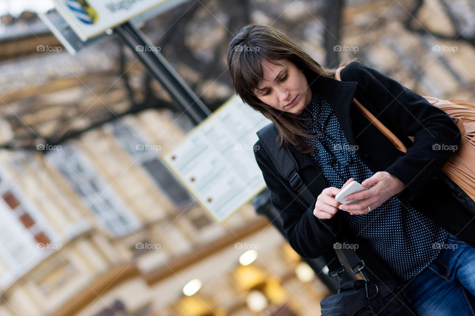 Woman using mobile phone