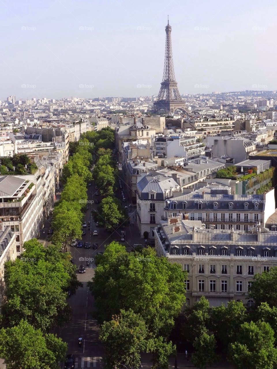 Paris view from L'Arc de triomphe 
