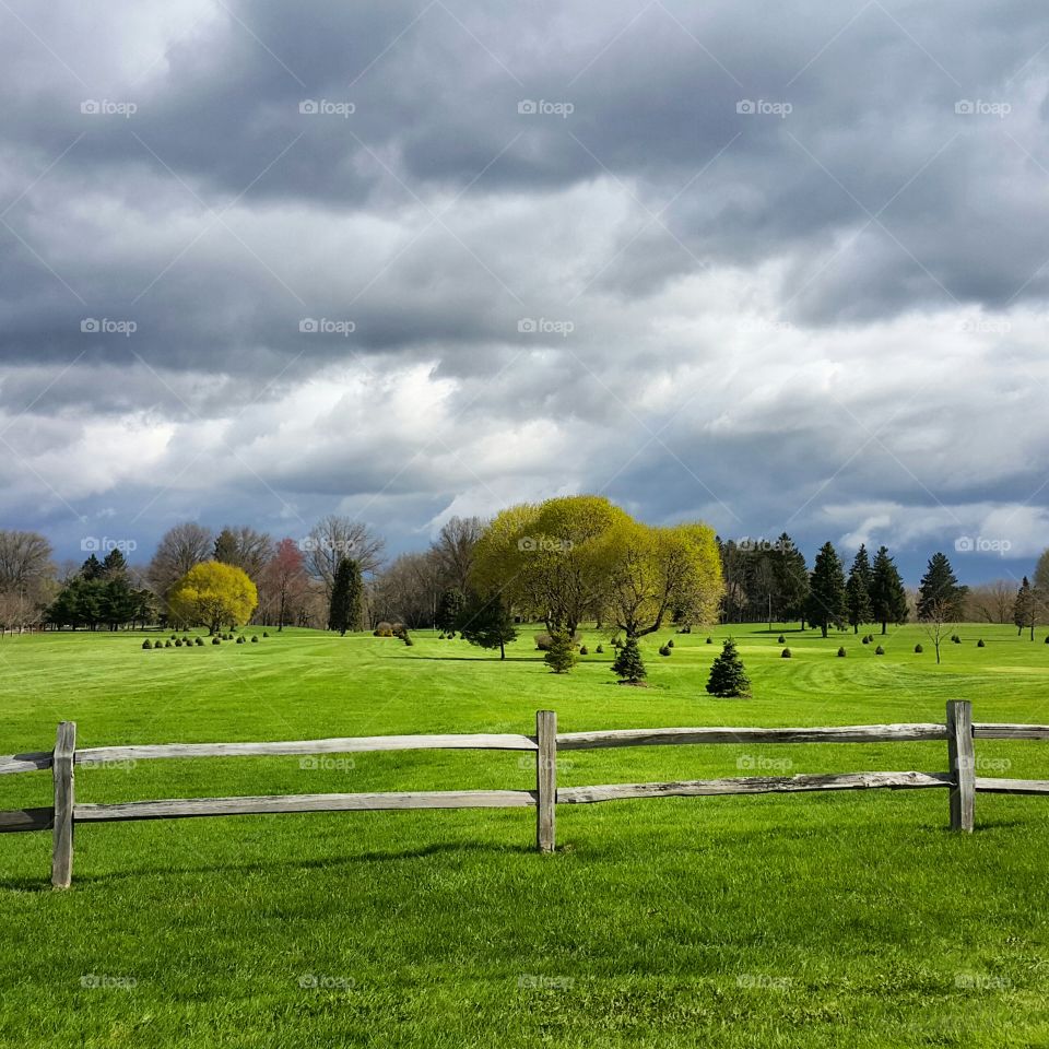 Countryside at Brimfield OH. Beautiful cloudy day in ohio countryside 