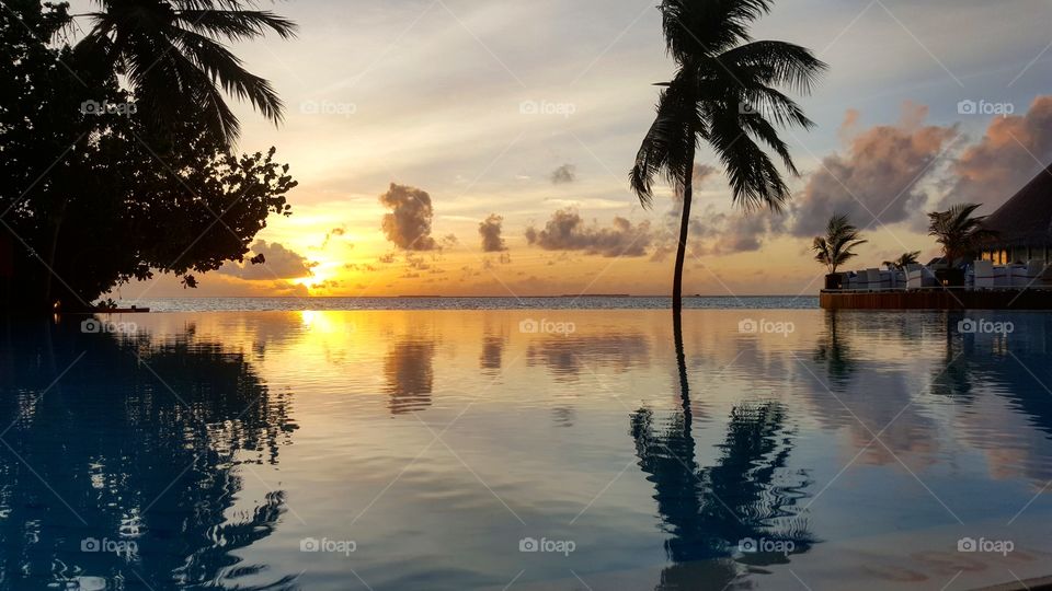 sunset in the tropical