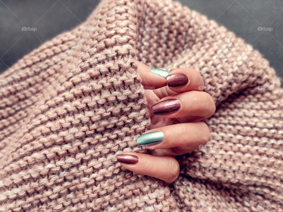 Woman hands with beautiful nails