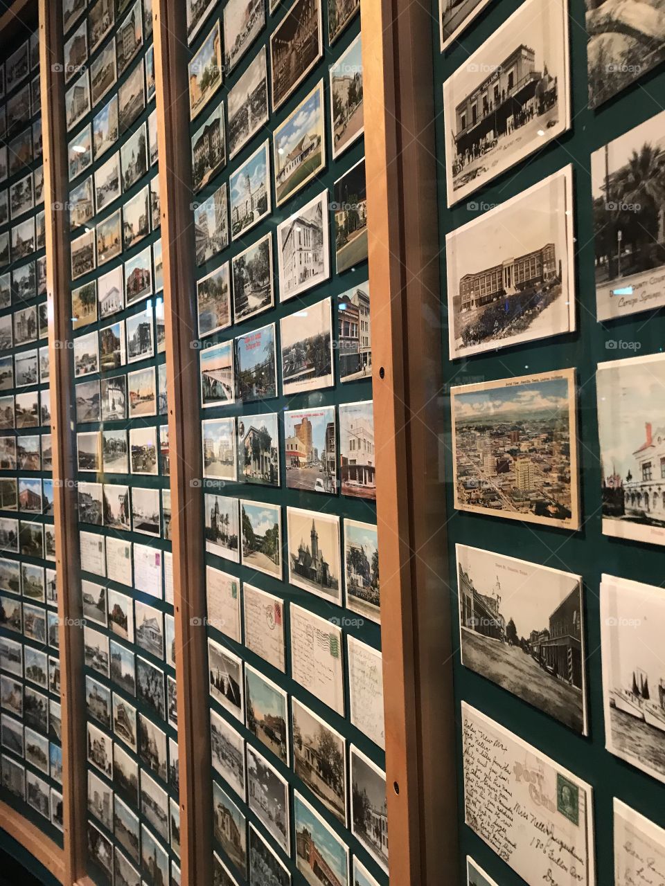 Wall of Vintage Postcards - Bullock Museum, Austin, Texas 