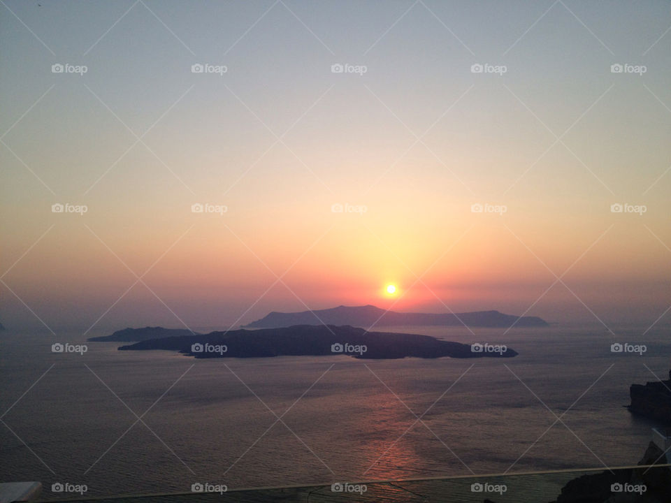 sunset sea island greece by gkallis23