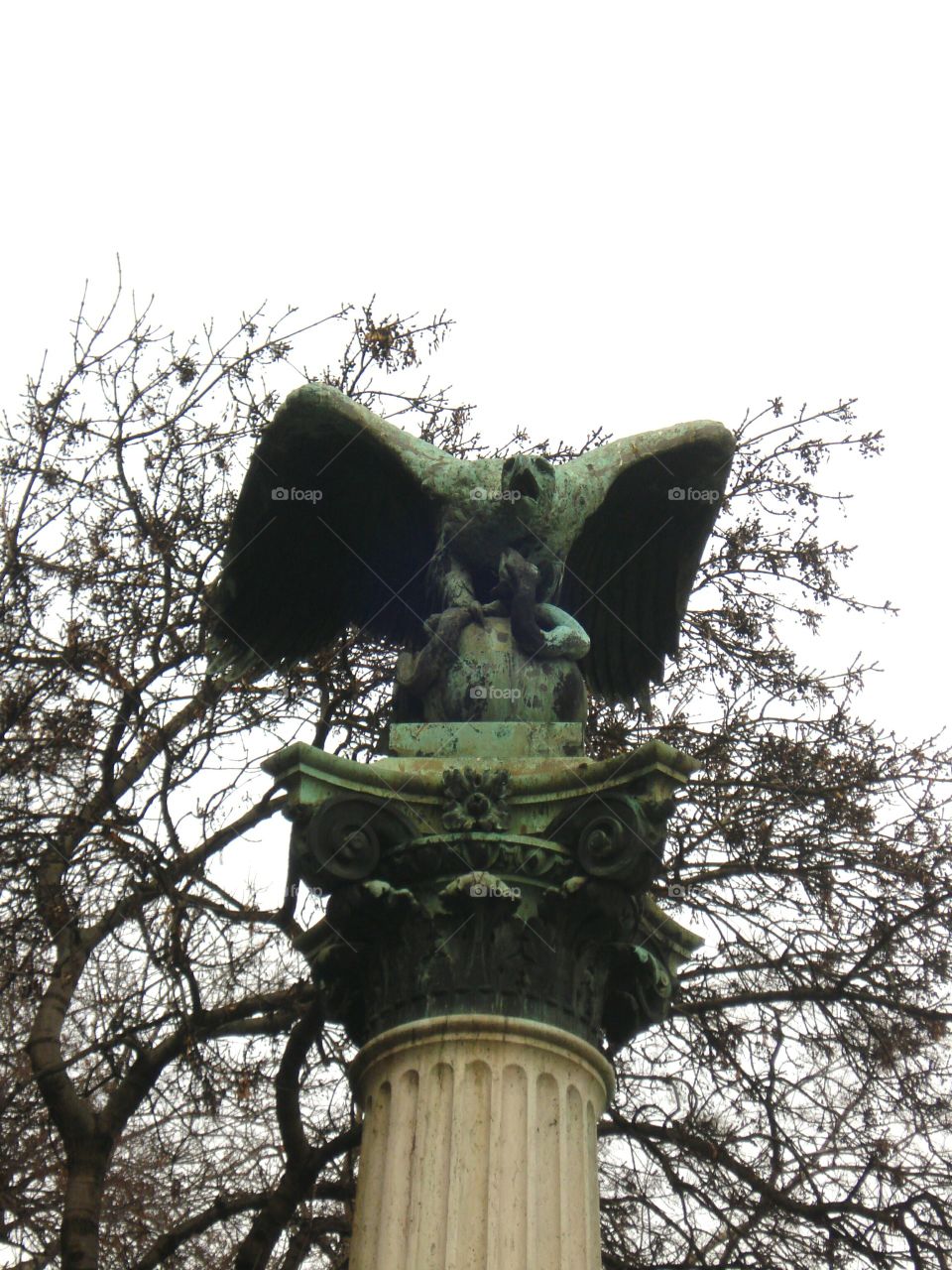 Statue of Mythical Turul Bird at the Eastern Foot of Gellért Hill in Budapest