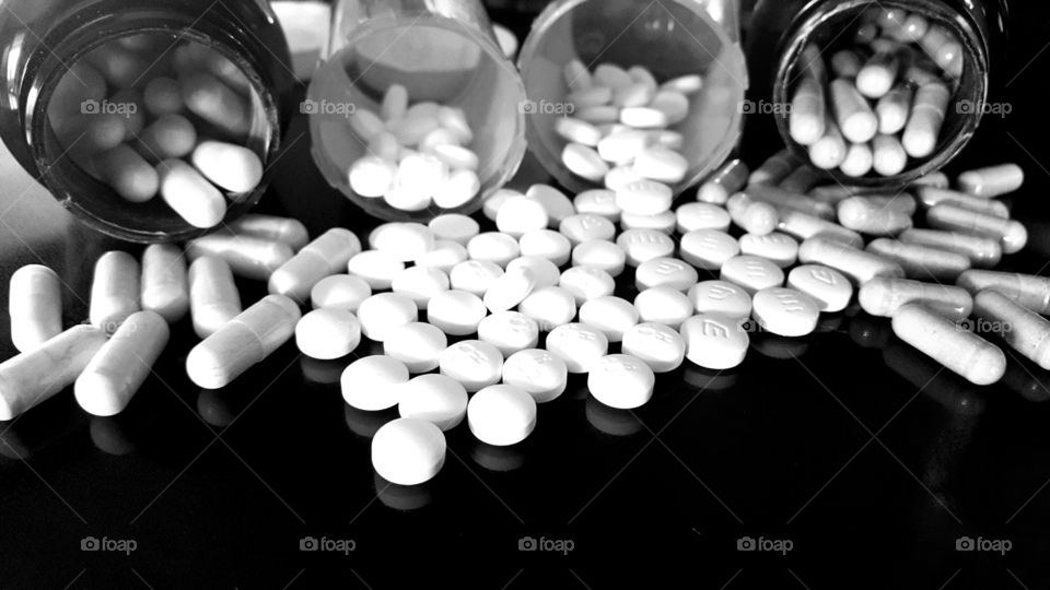 Black and white pills