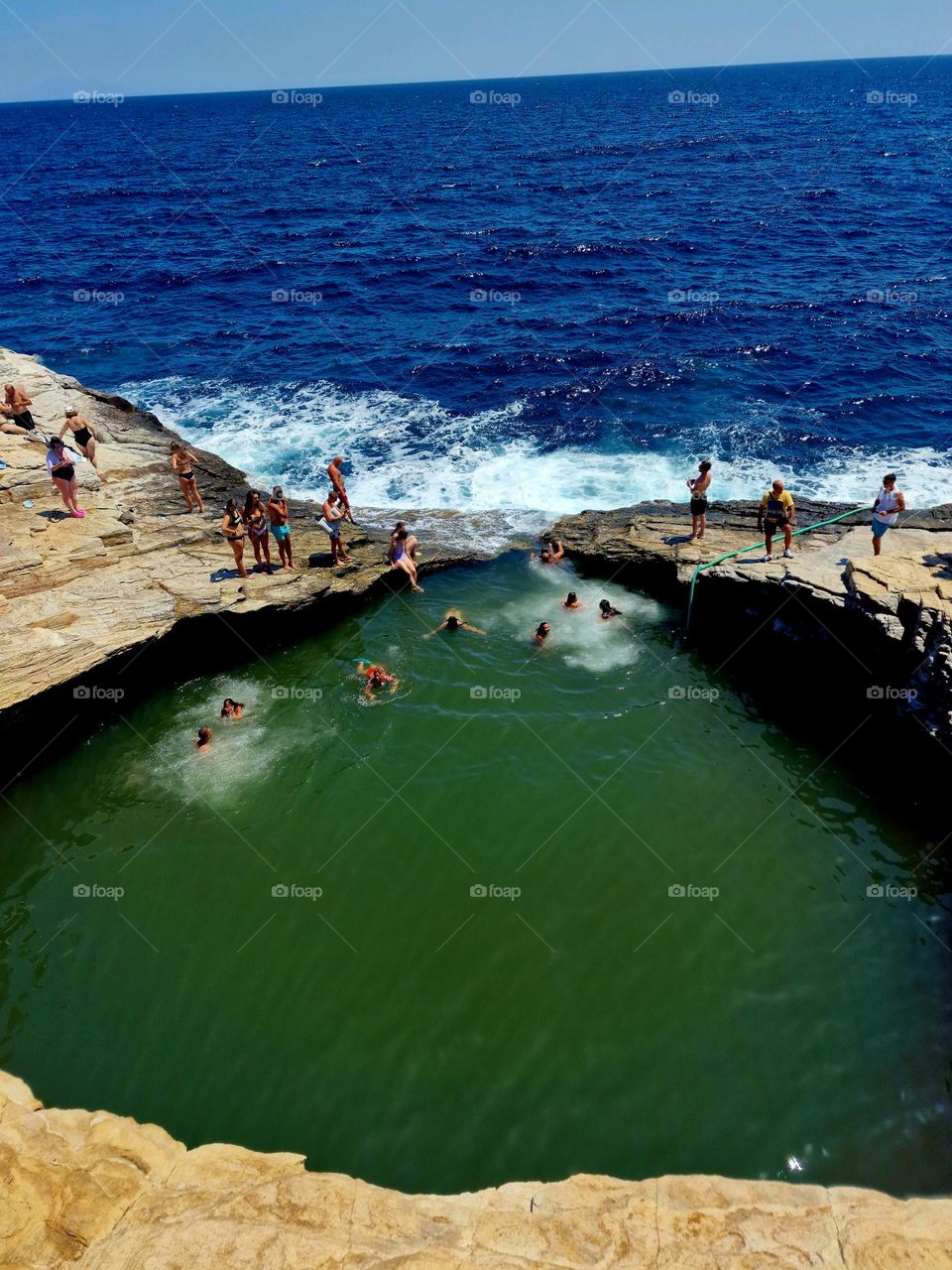 summer vibes at natural pool from Giola, Island of Thassos