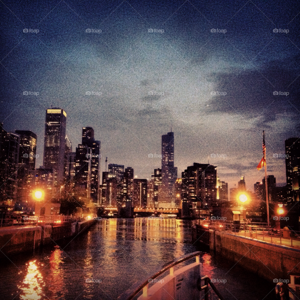 clouds lake night urban by proxyuid