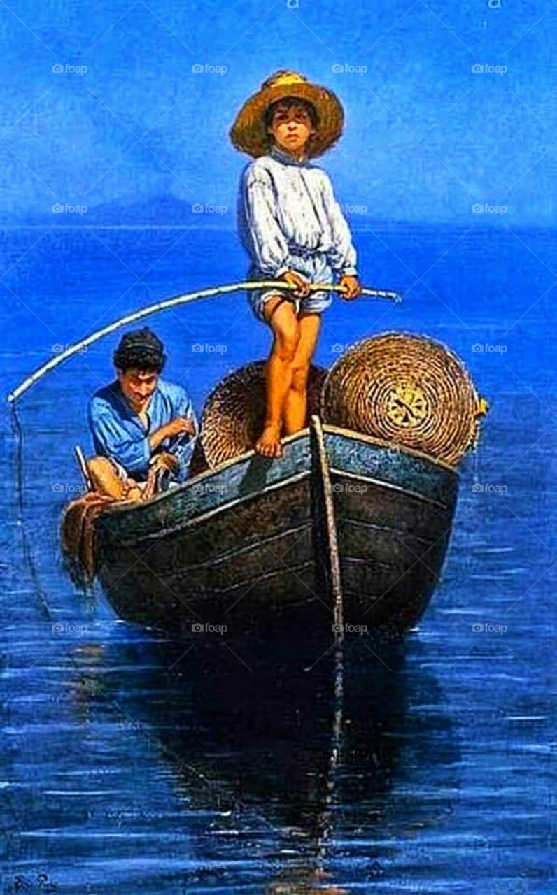 Fisherman and the sea Art