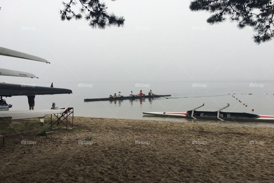 Foggy morning on the lake