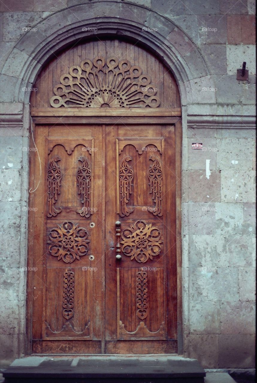 Old door with carving