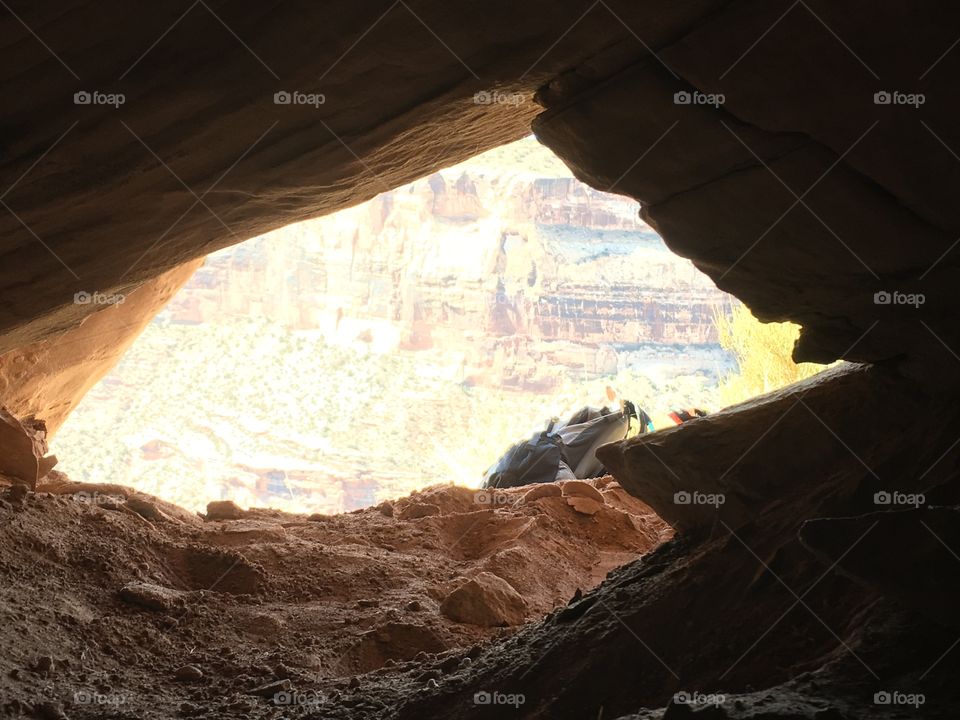 Small cave in on the cliff side of the San Rafael Swell. 