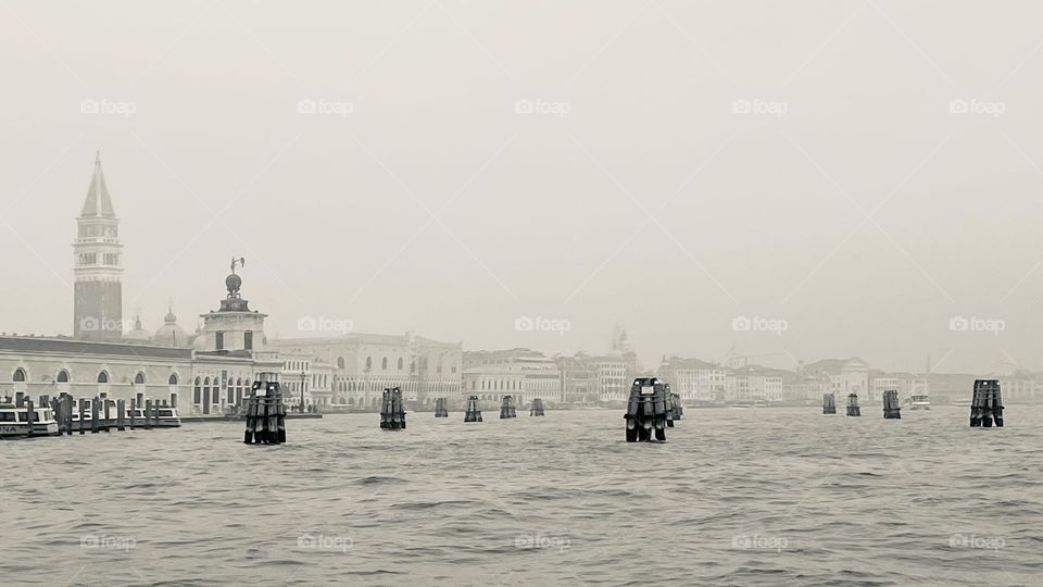 Venice in a foggy day 