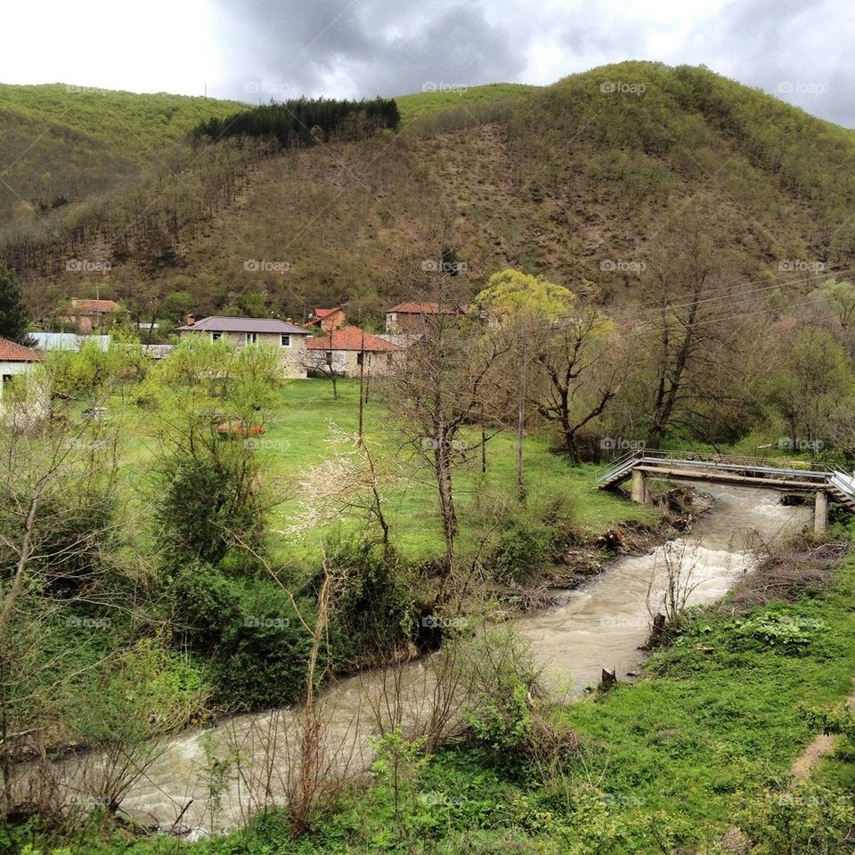 Village and river