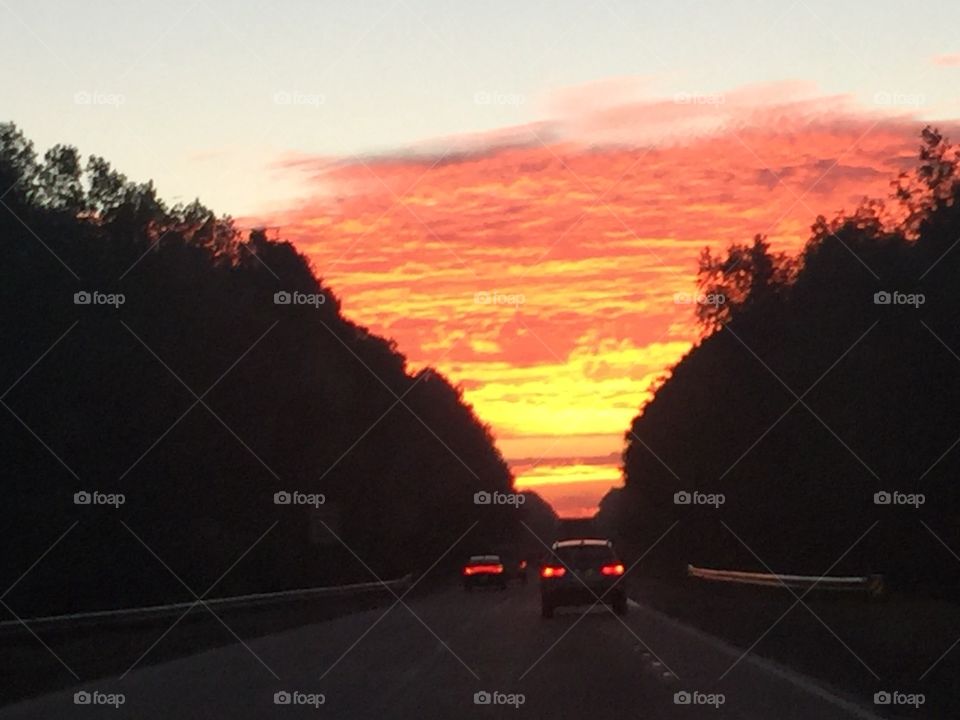 Sunset, No Person, Travel, Road, Transportation System