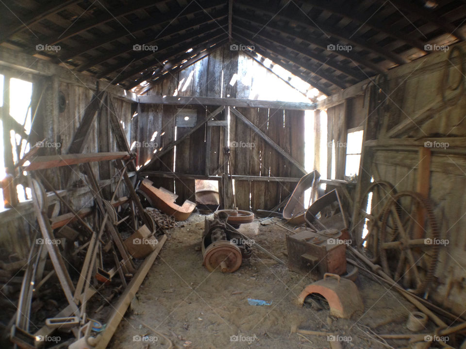 Old dusty barn. Abandoned old rustic dusty barn shed