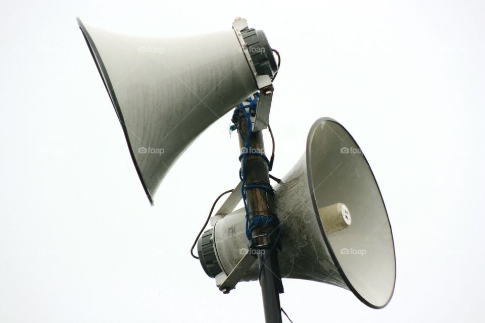 two megaphone on white background