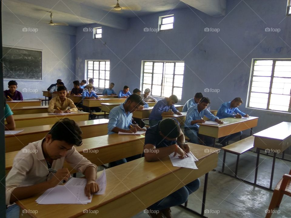 Students appearing semester Exam......