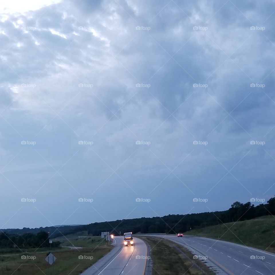 Oklahoma skies and highways