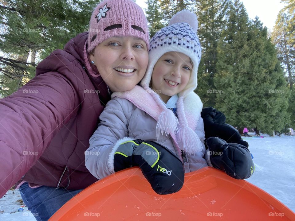 Snow play time Mother daughter! 