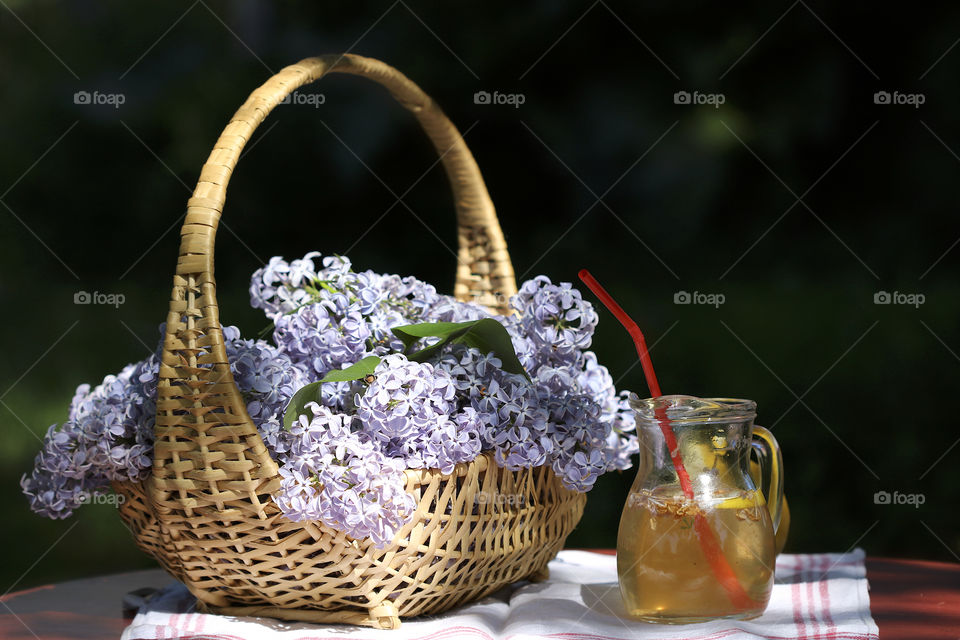 Purple lilac and summer juice