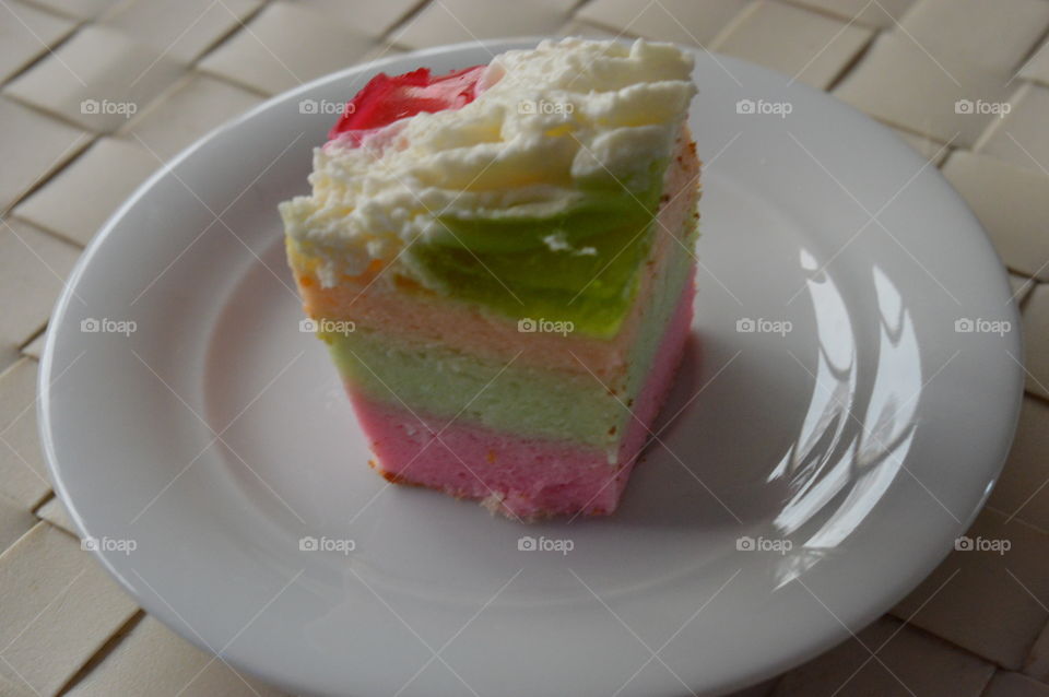 Cake slice in plate