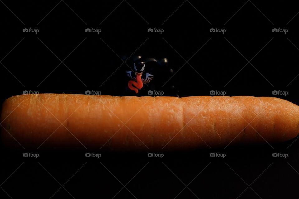 Superhero Posing With A Carrot, Fun Food Photography, Food Photography 