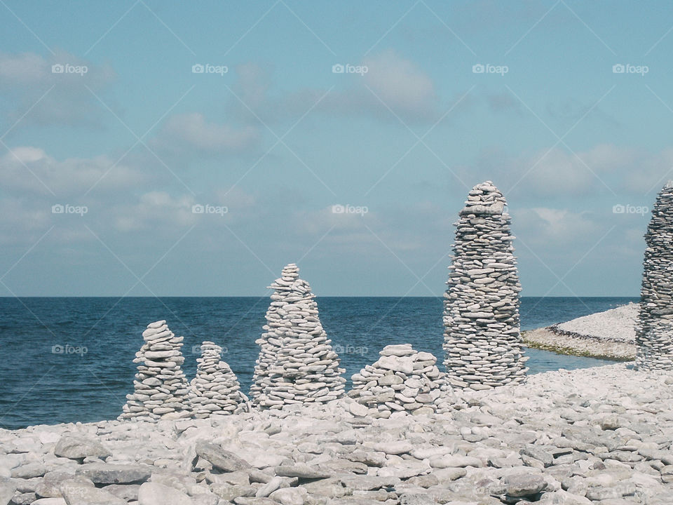Stone beach, Gotland, Sweden