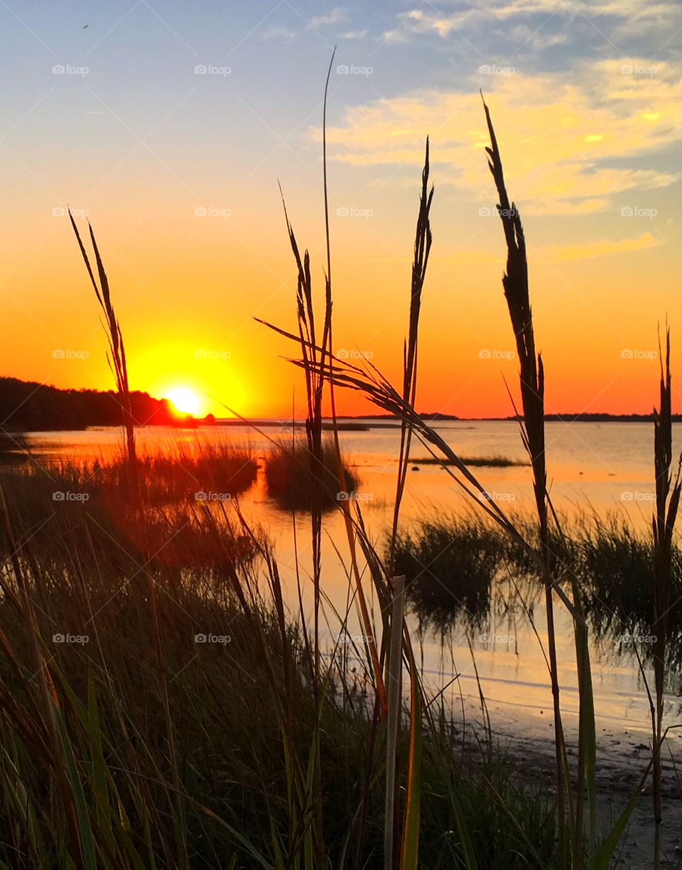 Sunset, Dawn, Water, No Person, Nature