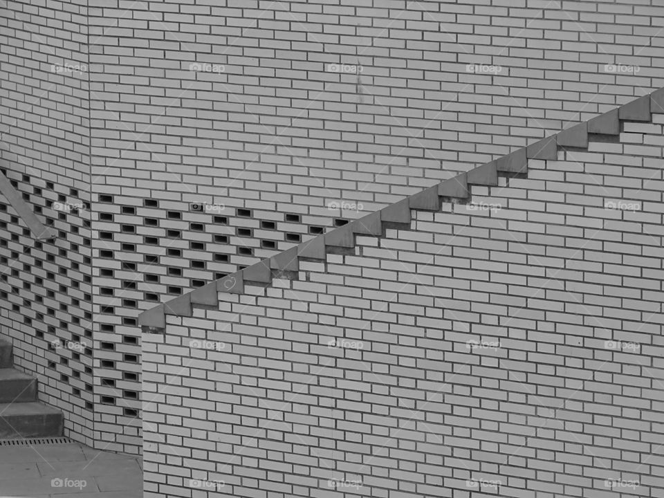 The straight lines of the walls