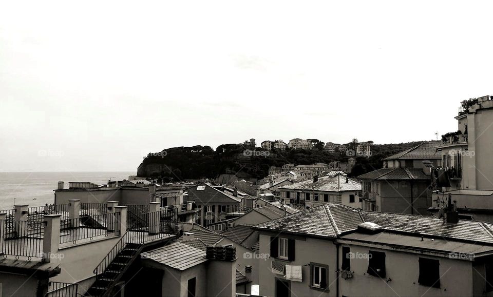 Liguria, Italy in black and white