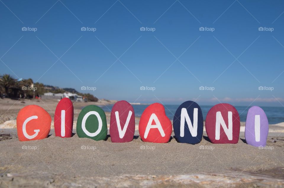 Giovanni, italian male name on stones