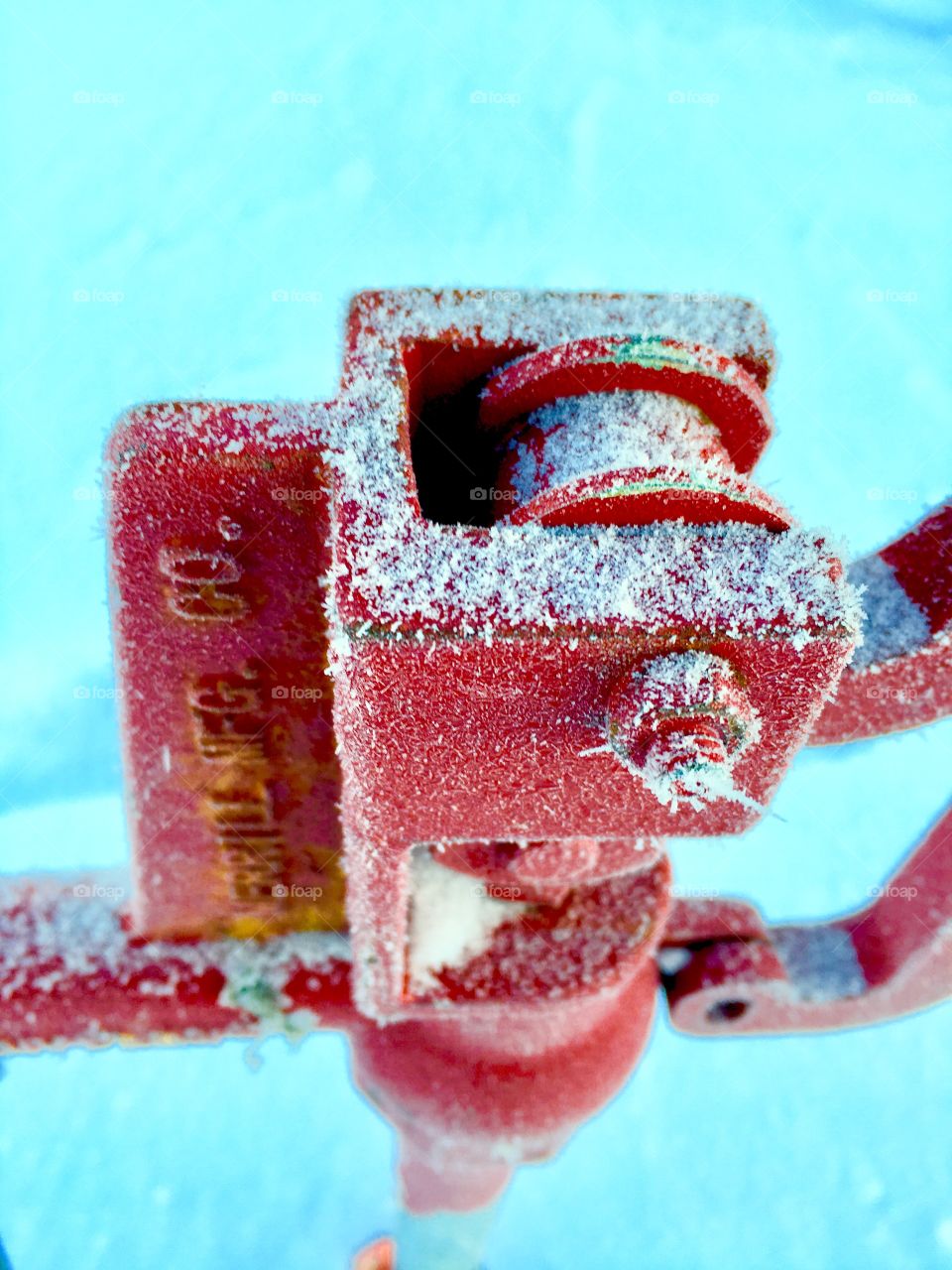 Frozen red hydrant 