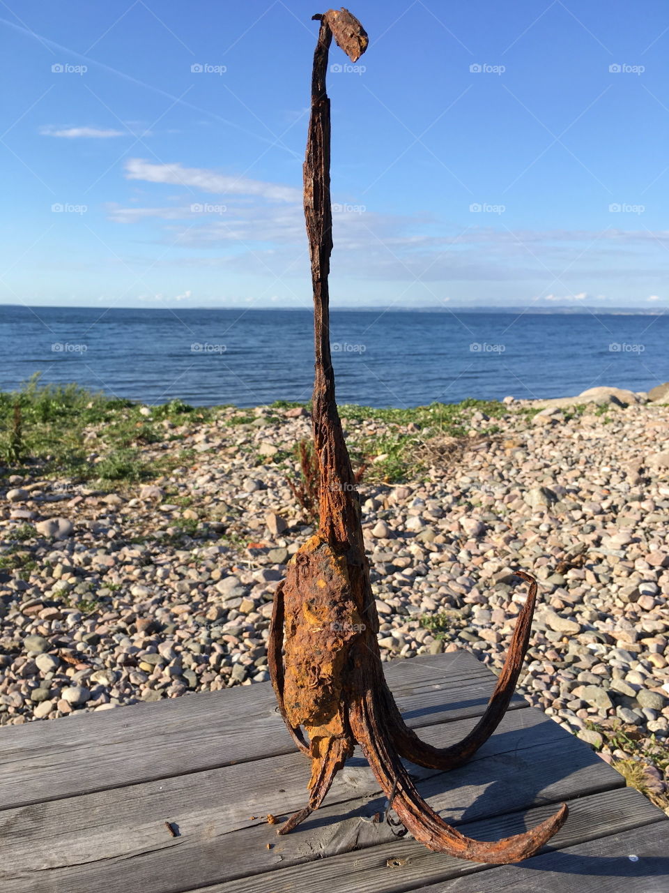 Rusty anchor in Arild, Skåne Sweden.