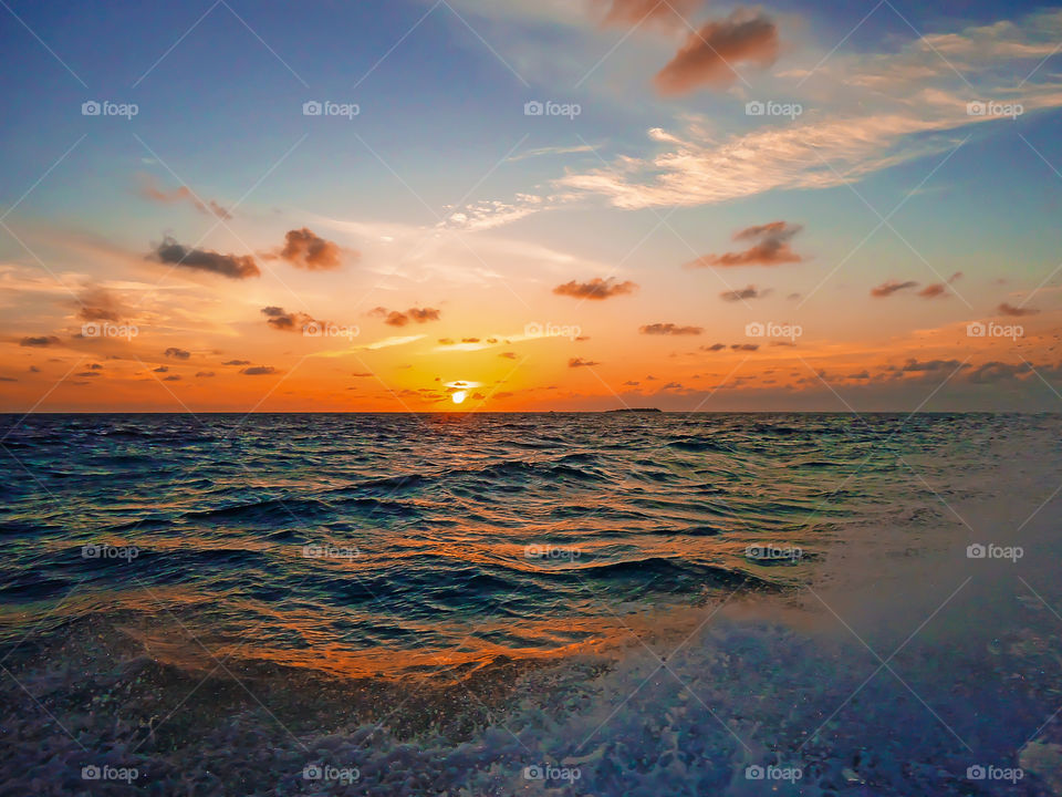 Sunset in ocean