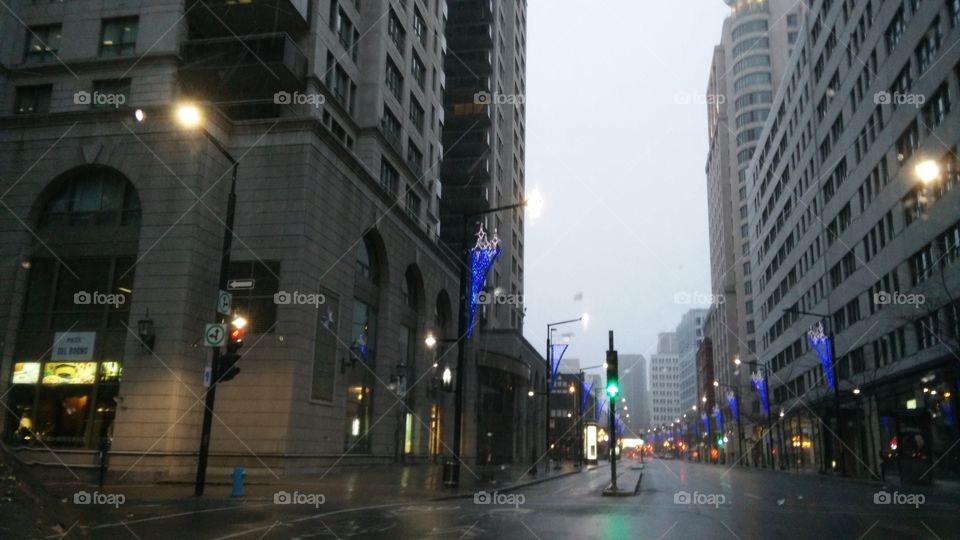 downtown in the morning