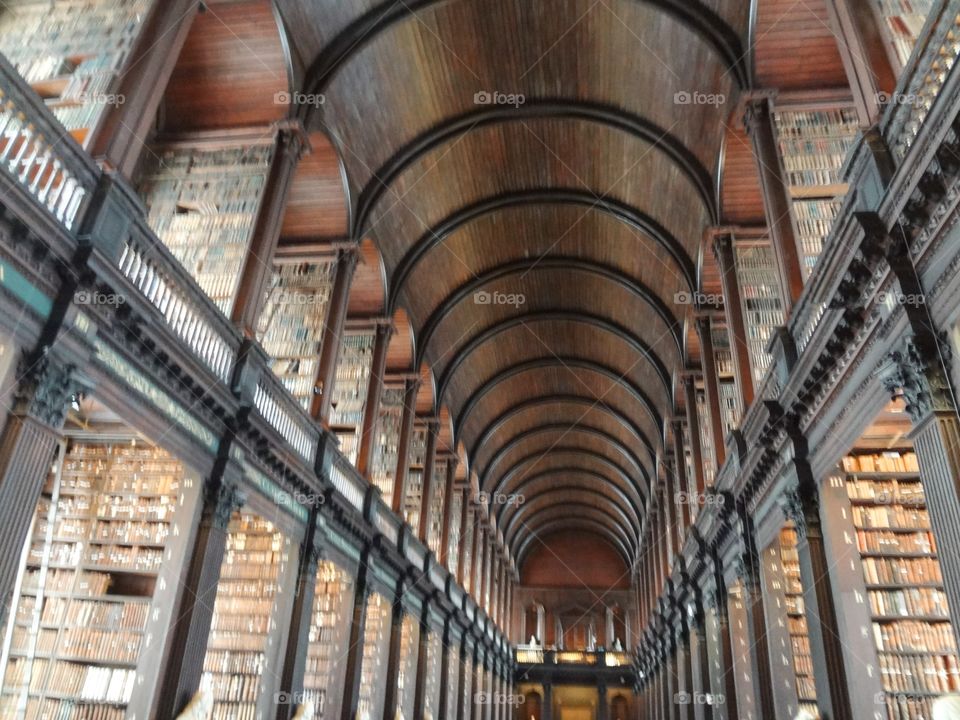 Ceiling and Books in Library