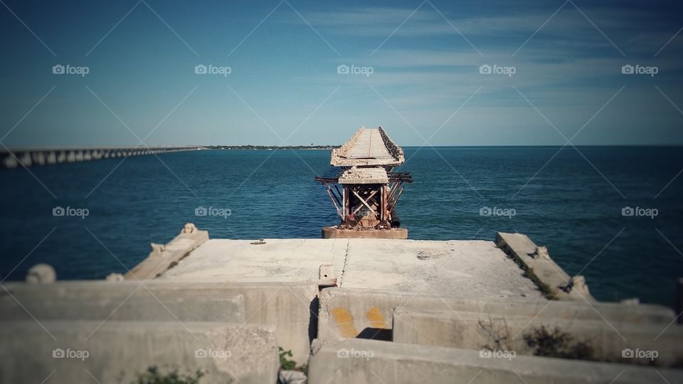 A collapsed bridge in Florida