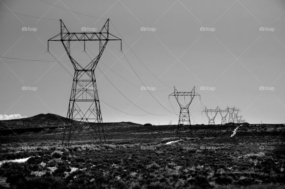 Electric line. Desert USA