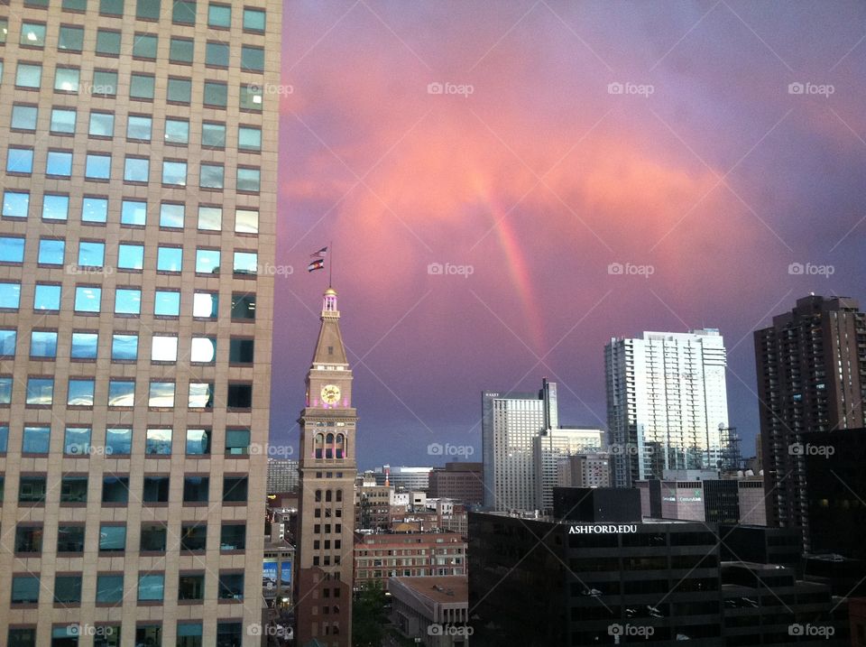 Rainbow after a Denver storm.