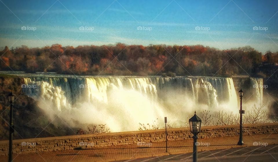 Autumn in the American falls. For my 200th photo showing you one of the three mighty Niagara Falls.