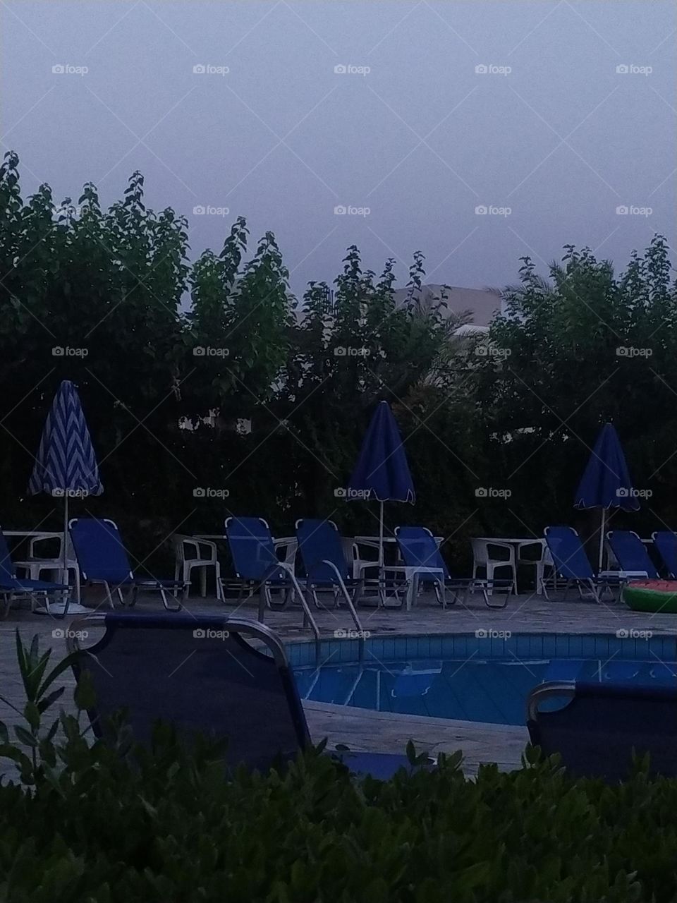 swimming pool. Night