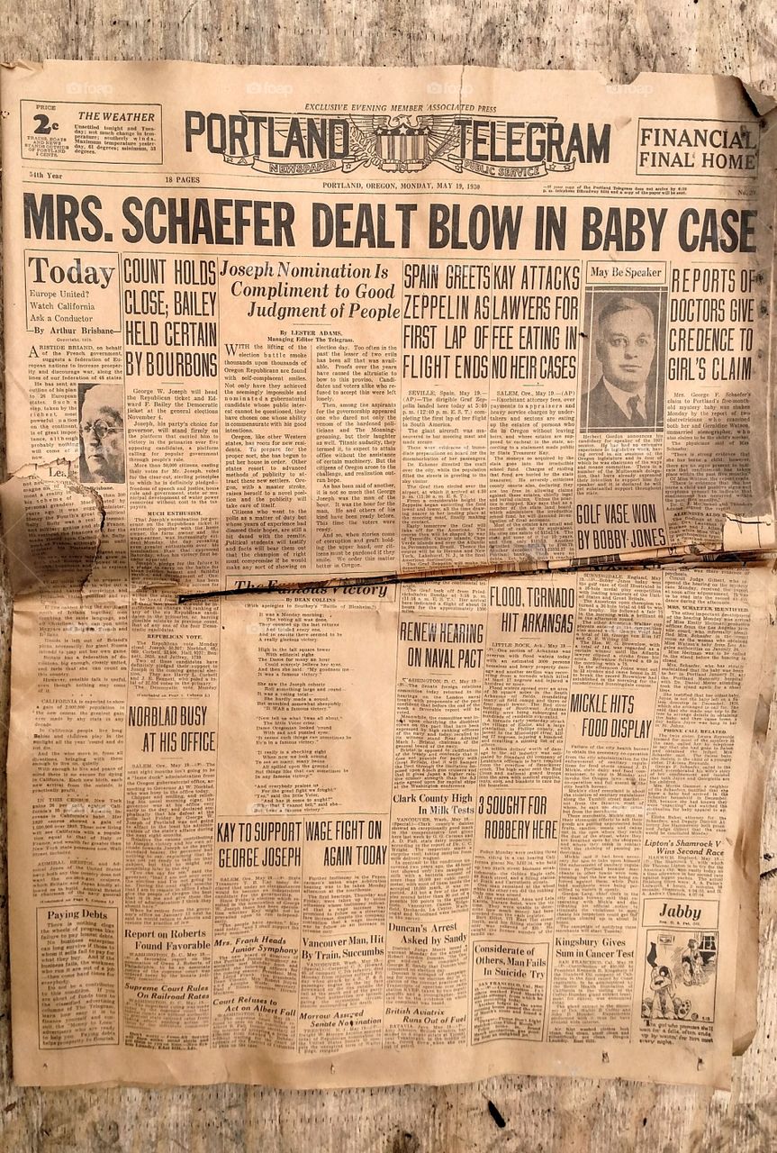 Found a newspaper from 1930.