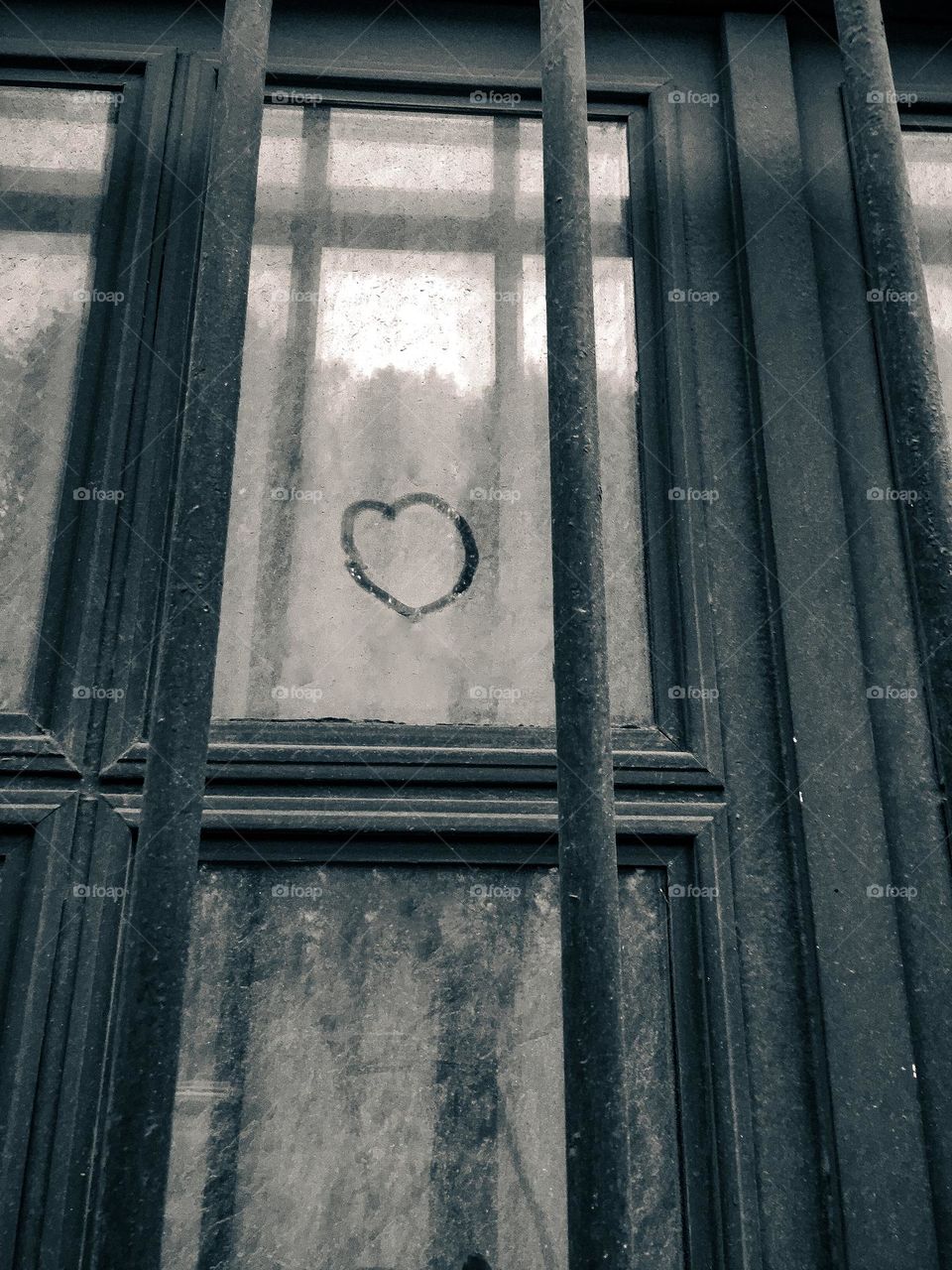 Heart on glass