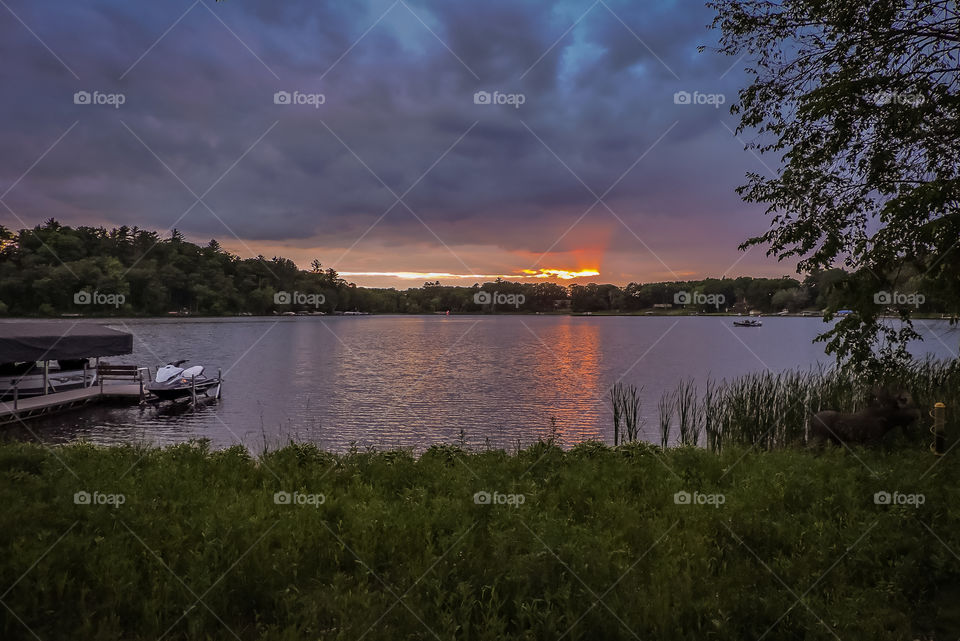 Sunset on Lake Alexander in Minnesota