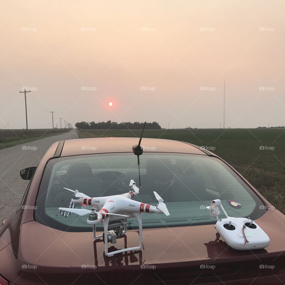Kansas sunset and drone dji phantom 3
