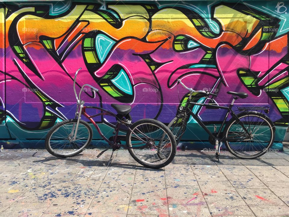 Urban graffiti and bikes