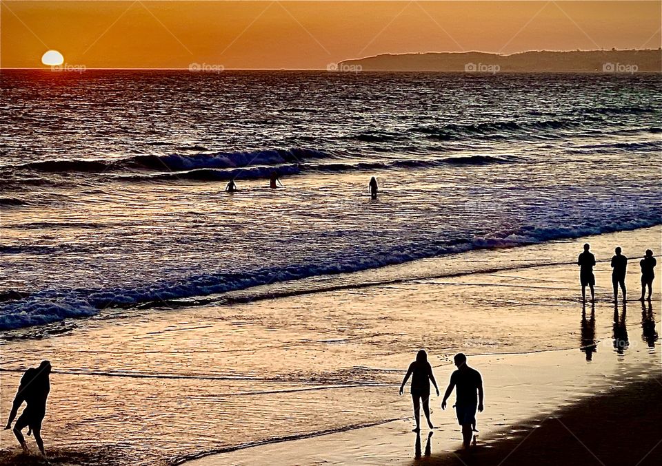 Foap Mission “Sunrise vs Sunset”! Sunset California Coastline, Silhouette of Catalina Island And People!