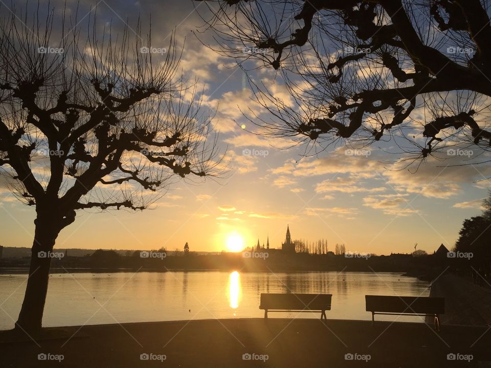 Sunset at Lake Constance in Germany