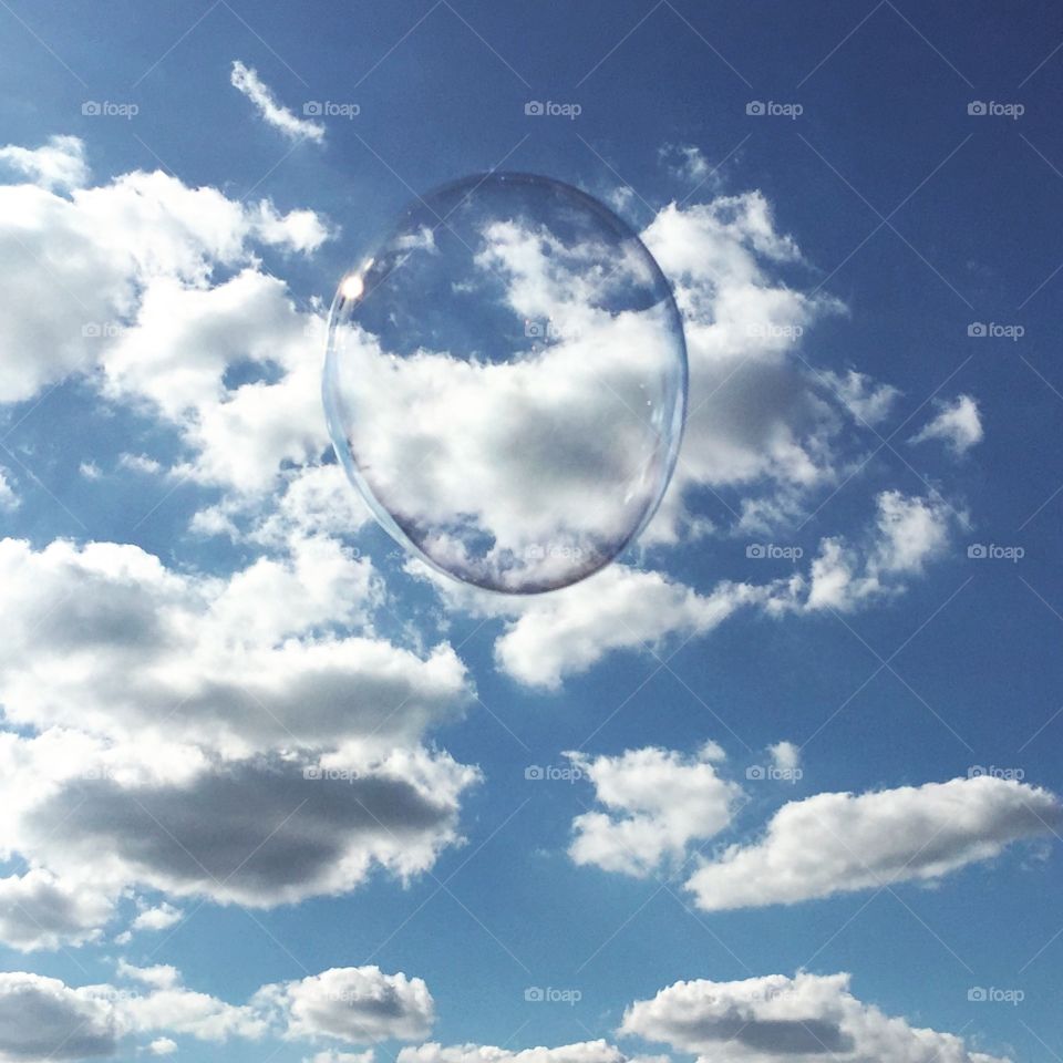 Bubble in the sky and clouds