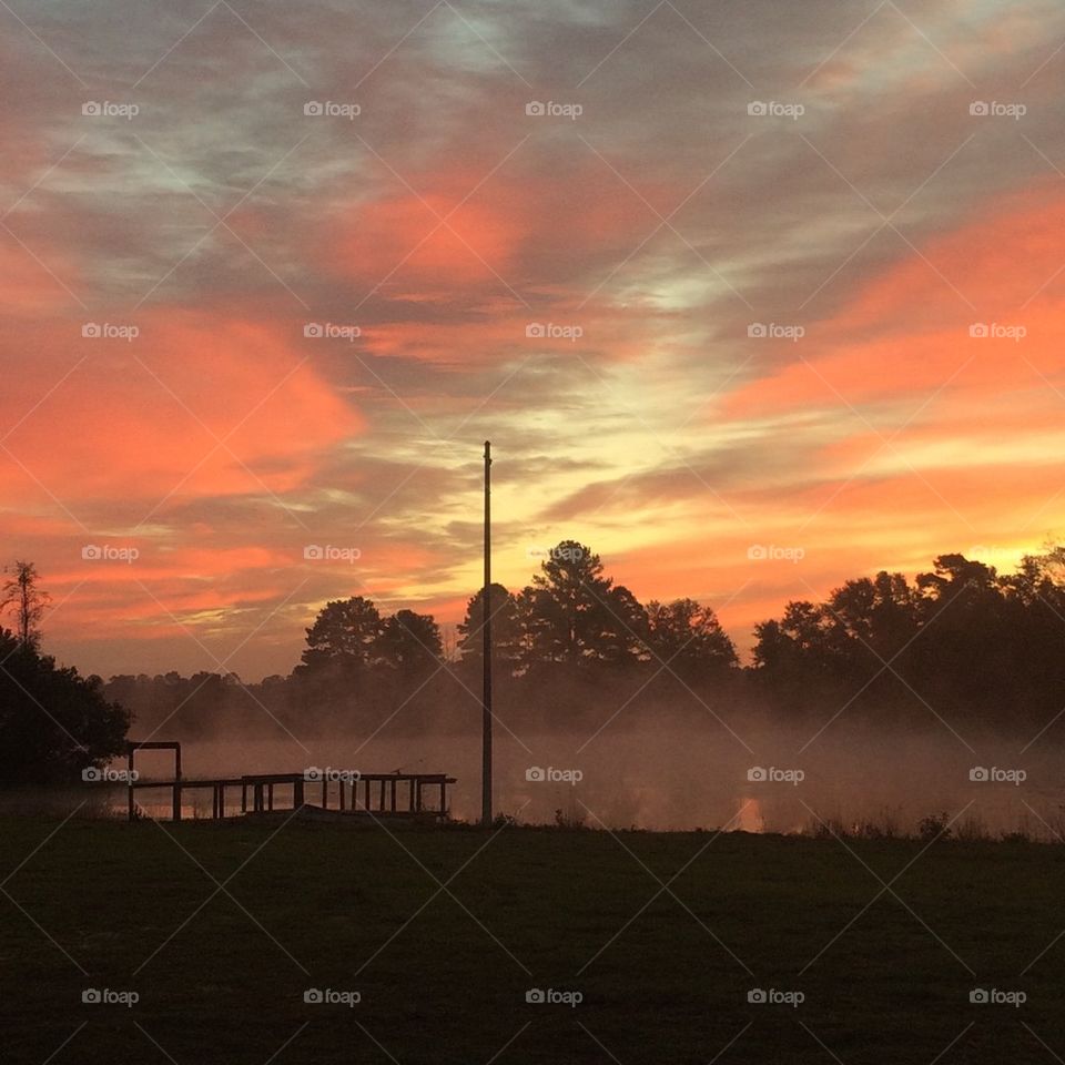 Sunrise over pond